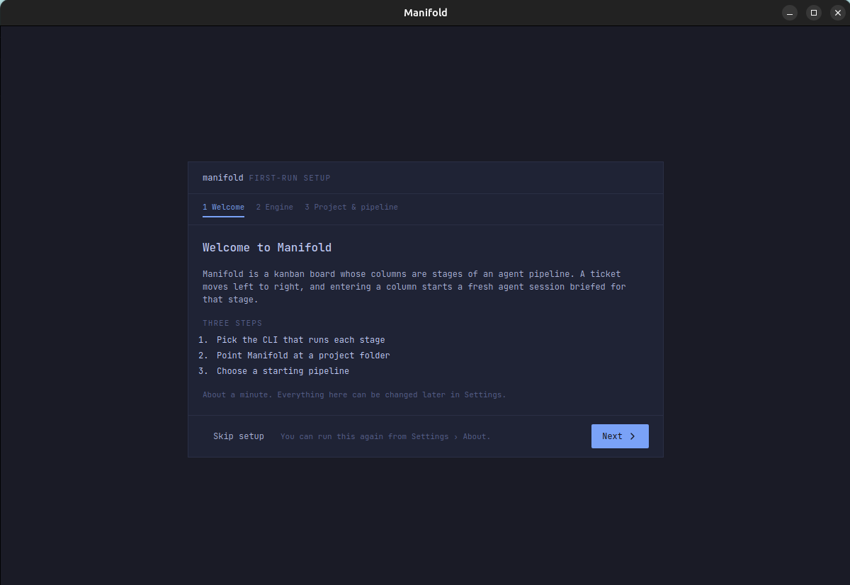 First-run setup